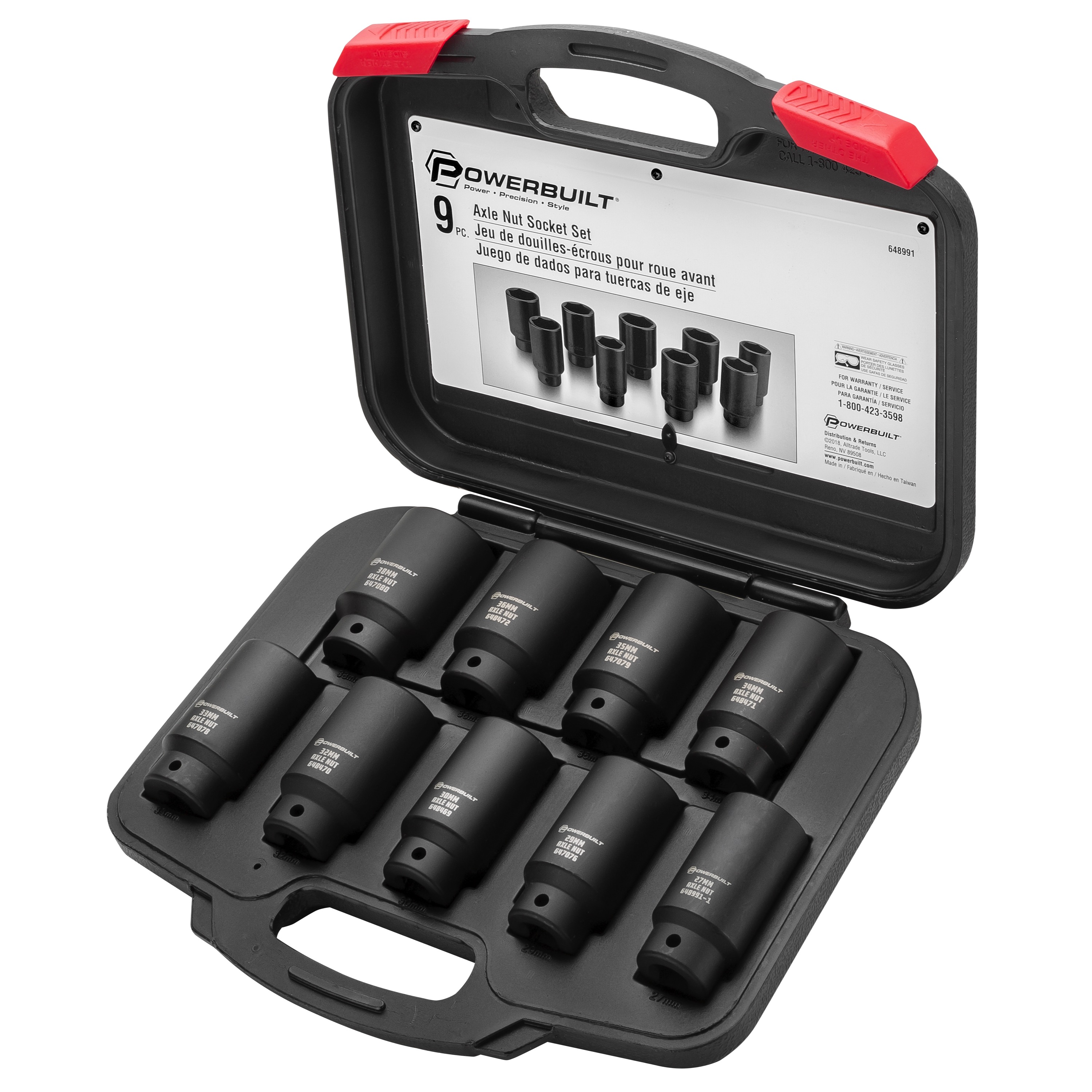 Powerbuilt 9 Piece Deluxe Axle Nut Socket Set - 648991 | eBay